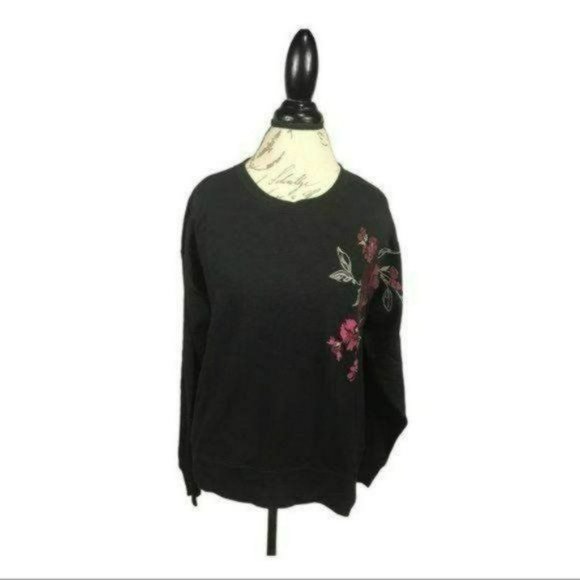 Jessica Simpson Tops - Jessica Simpson Bria Floral Sweatshirt Black, XL